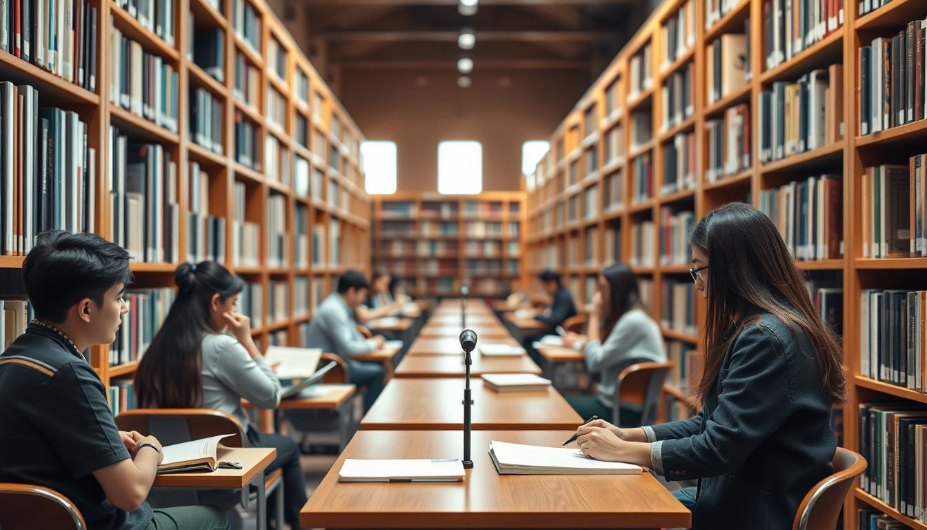 Students collaborating in study space